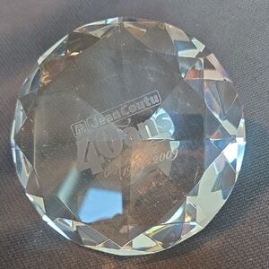 Jean Coutu 40th Anniversary Crystal Paperweight